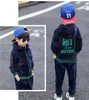 Erkek Sonbahar Kış Spor Takım Elbise Çocuk Giyim Seti Kızlar Kalın Kadife Hoodies + Pantolon 2 ADET Çocuk Eşofman 3-10Y Sweatustit LJ200831