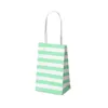 Vit Kraft Card Packaging Bag Bow Mini Paper Bags With Handtag Fashion Stripe Lagring Candy Färgglada Present Custom 0 74HB C2