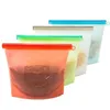 1500ml / 1000ml再利用可能なシリコーンの食品新鮮な袋の食品保存バッグシーリング収納容器の携帯用ピクニックジッパーバッグ