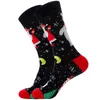 Julstrumpor Män Kvinnor Höst Vinter Keep Warm Strumpor Mid-Calf Sock Tecknad Santa Snowman Tryckta Bomull Blandar Strumpor