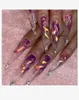 Hot New 16 Arkusze / zestaw Aurora Płomień Naklejki Nail Holograficzne Kolorowe Odbicia Ogień Nail Naklejki Samoprzylepne Folie DIY Dekoracja Sztuki Nail Art Decoration