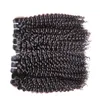 Obearbetad brasiliansk kinky lockig jungfrulig mänsklig hårbuntar 4st 400 g mycket nagelband anpassat jungfru hårklipp från en givar naturlig färg