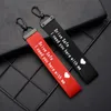 Drive Safe Lanyard Keychain hangs Heart Love you Safe Drive car key ring ribbon Bag hangs women men fashion jewelry will and sandy gift