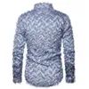 Mannen Gestreepte Fake Feather Shirt Zwart Wit Lange Mouw Sexy Club Stage Party Prom Mannelijke Tops XXL211V