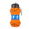 Fold Basketbol Su Şişesi Turizm Piknik Ofis Sızdırmaz Taşınabilir Su Isıtıcısı Çocuk Spor Plastik Sağlıklı Malzeme Su Şişesi 201106
