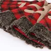 Christmas Tree Skirt 48 inches Large Burlap Plaid with Snowflake and Faux Fur Xmas Tree Holiday Decorations JK2008XB