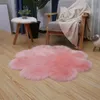Cheveux longs solide tapis salon déco peau artificielle fleur forme moelleux tapis antidérapant chaise canapé couverture petits tapis 9090cm