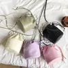 Pequenos sacos de balde de cordão para mulheres 2020 moda ombro saco crossbody bolsas femininas e bolsas Senhora sólida de cor de cor sólida