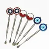 Nieuwste Dabber Gereedschap Verstuiver 120mm Zilver Metalen DAB Tool Roken Tool Earpick Voor Wax of Droge Kruid Vaporizer Pen Titanium Nail Cartoon Badges