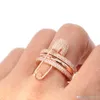 2019 modieuze drie vinger ringen met pins stack ontwerp veiligheid pin ontwerper unieke fijne elegante vrouwen sieraden punk stapel ring