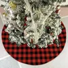 Buffalo Plaid Christmas Tree Kjol Red Black Double Layers Xmas Tree Kjol 48 Inch Farmhouse Party Decoration JK2008ph