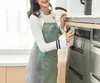 Creative hand wiping apron linen adjustable aprons lace-up sleeveless apron japanese style home kitchen oil and waterproof gown with pocket