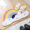かわいいレインボーの雲の浴室のマット滑り止め吸水浴槽ラグ柔らかい子供部屋の綿豪華なカーペット家の装飾