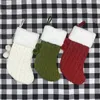 Christmas Stockings 16 cal Duży rozmiar Dzianiny Xmas Stocking Dekoracje Rodzinne wakacje Sezon Decor Red Green White JK2008XB
