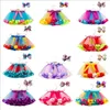 Baby meisje kleding boog hoofddeksels meisjes rokken prinses tutu rok regenboog baby meisje kleding kinderen partij baljurk kinderen rokken