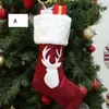 Juldekoration Socks Santa Claus Christmas Sock Ift Bag Xmas Dekoration Jul hängsmycke Stor hjortmönster EEA2066