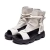 Cuculus Summer Women Boots عرضة أحذية الكاحل غير الرسمية القطع الجلدية الأصلية الصنادل الرجعية المصنوعة يدويًا أحذية نسائية