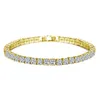 18K Whiteyellow Gold Link okrągłe cięcie musujące kryształy Kamienie Kamienie Tennis Bracelet do damskiej biżuterii pulseras mujer accessoir2661560