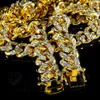 18K Gold Lab Diament Kubański Łańcuch Micro Pave Miami Bling Out Landed Naszyjnik 12mm Szerokość Cubic Cyrkon Rose Gold Cuabn Chian