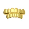 Mens Gold Grillz Zęby Grillz Zestaw Nowy moda biżuteria Hip Hop Wysoka jakość Osiem 8 Top Ząb Sześć dolnych zębów Grills7945195
