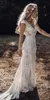 Bohemian Crochet Cotton Lace Mermaid Wedding Dresses Bridal Gowns Cape Sleeves 2022 Hppie Style Beach Boho Country Vintage Bride Dress Sexy Backless