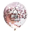 12inches Ballonger Rensa Round Sequins Eid Mubarak Ramadan Kareem Latex Ballong Moon Star Castle Printed Party Inredning 0 75fn G2