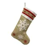 Julstrumpor Santa Claus Socks Snowman Reindeer Kids Presentkassar Eldstad Ornaments för Xmas Dekorationer