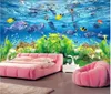 Custom Clear 3D background wall of underwater world 3d ocean wallpapers 3d murals wallpaper for living room