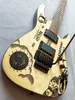 Custom Gjorda avslöjar Kirk Hammett Signatur KH Ouija Naturliga gitarr Aktiva Pickups och Tremolo Guitar Bridge Svart Hårdvara Gratis Shopping