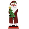 크리스마스 나무 테이블 장식 크리스마스 나무 산타 엘크 눈사람 공예 테이블 장식 어린이 DIY 나무 공예 크리스마스 선물