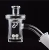 Neueste 5mm Bottom 18mm männlichen 14mm weibliche Quarz banger 10mm Nagel mit Glas UFO Crank Carb Cap Terp Perle für Dab Rig Bongs