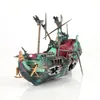 Large Aquarium Decoration Boat Plactic Aquarium Ship Air Split Shipwreck Fish Tank Decor C270B