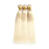 Grote korting Menselijke Remy Haar Blonde 613 Weave 3 Bundels Lot Double Inslag Straight Bundels Naai in Hair Extensions