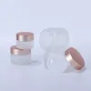 Frosted Clear 5g 10 g 15 g 30g 50 g 60 g 100 g Glascreme Flaschen Augen Creol Kosmetische Creme mit Roségold Kappe