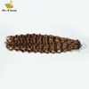 Deep Wave Brown Color # 8 Remyhair Cuticle Aligned Loop Micro Ring Hair Extensions 8-30INCH 1G / STRAND 100Strands