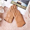 women's genuine leather gloves red sheepskin gloves autumn and winter fashion female windproof