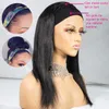 絹のようなストレートヘッドバンドGlueless Wig Human Hair Wigs Remy Brazilian Full Machine Made Wig for Women9887910