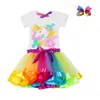 Children039s Clothing Set Baby Girl Clothes Summer Princess Party Tutu Unicorn Costume Dress Children Birthday Outfits Suits1339641