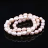 Beaded, Strands Fashion 100% Natur Pearl Armband Charms Elastisk Rope 9-10mm Real Pearls Classic Smycken Armband Bangle Gåvor för Kvinnor