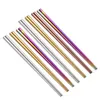 Ren färg 304 Stainless Steel Chopsticks Simple Style Porslin Hotel Kitchen Travel Dinnerware levererar 4 färger
