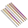 Couleur Pure 304 Baguettes En Acier Inoxydable Style Simple Vaisselle Hôtel Cuisine Voyage Vaisselle Fournitures 4 Couleurs