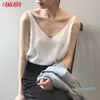 Vendita calda Donne Sexy con scollo a V Camis Top Candy Color Snowless Seyless Camicie Shirtless femminile di alta qualità Tops Abbigliamento Rock Short