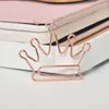 Clipes de papel de flamingo com coroa de ouro rosa, clipes de papel de metal criativo, clipes de planejador de memorando, escola, escritório, material de papelaria TQQ 9240247