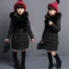 10代の暖かい毛皮の冬の長いファッションの厚い子供のフード付きジャケットコート4-10年の赤ちゃん女の子服C0924
