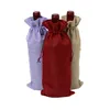 1535cm Juldekor Burlap Champagne Wine Bottle Påsar täcker Fest Festival Gift Pouch Packaging Bag DHA9135172740