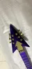 Custom Abstract Symbol Purple Rain Guitar Purple Metallic Headstock with Recessed Gold Grovers & Matching Electric guitar