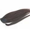 흑인 여성을위한 아프리카 킨키 스트레이트 인간의 머리카락 포니 테일 자연 검은 색 버진 브라질 포장 포니 테일 헤어 익스텐션 120g