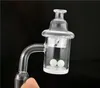 Szklane akcesoria Bong 25 mm kwarcowe paznokcie banger z wirującą czapką z węglowodanami i 2 terp perłowa żeńska samca 10 mm 14 mm 18 mm dla bong dab rig