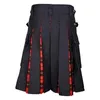 Calças masculinas 2021 cintura ajustável calças casuais saia xadrez sólida punk hip-hop avant garde moda escocesa calças kilt escocês