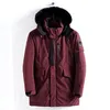 Parka lungo da uomo in cotone invernale con giacca calda invernale con cappuccio in nappa